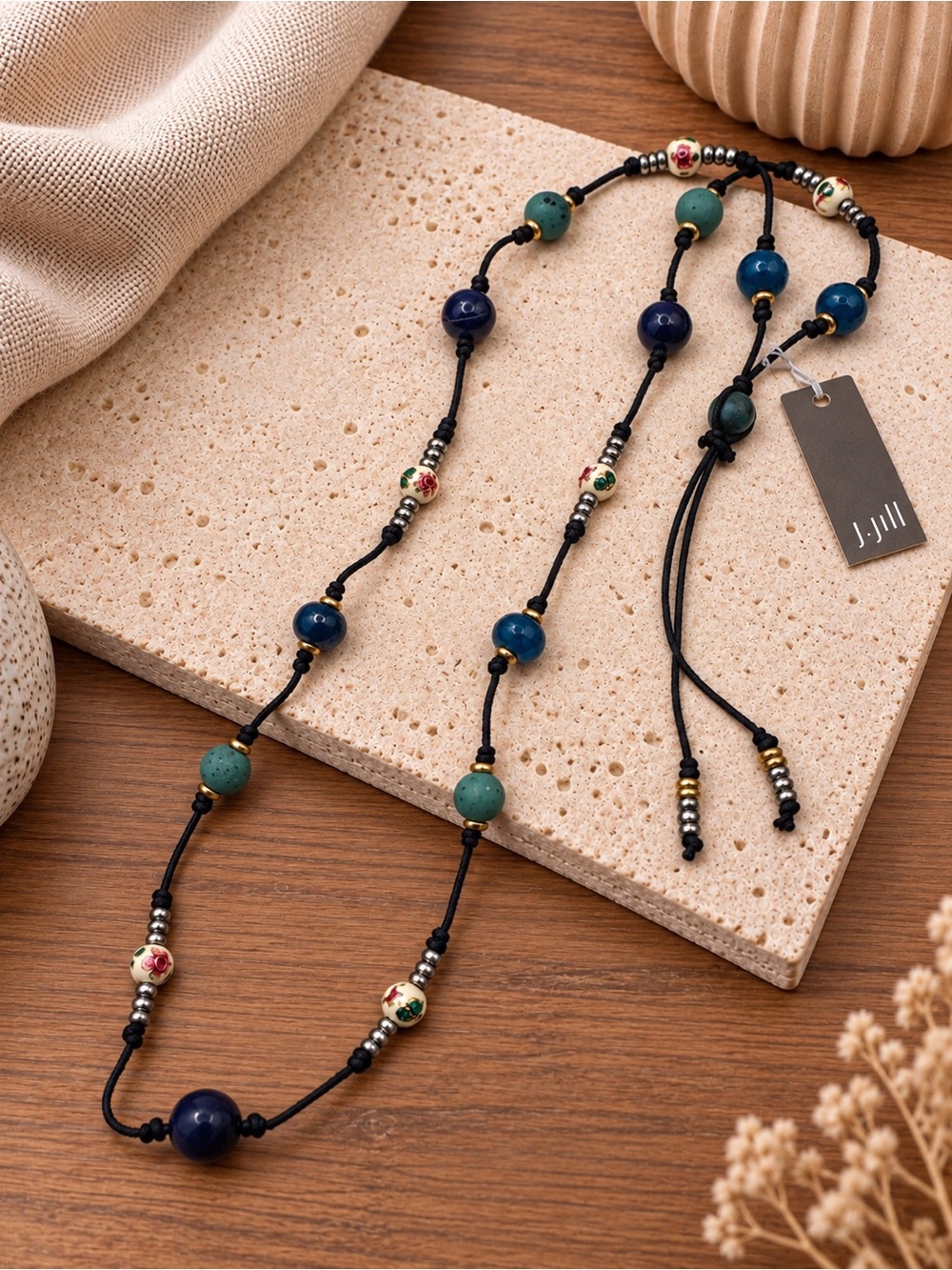 J. Jill Beaded Pull-Cord Necklace (LR 222-1)